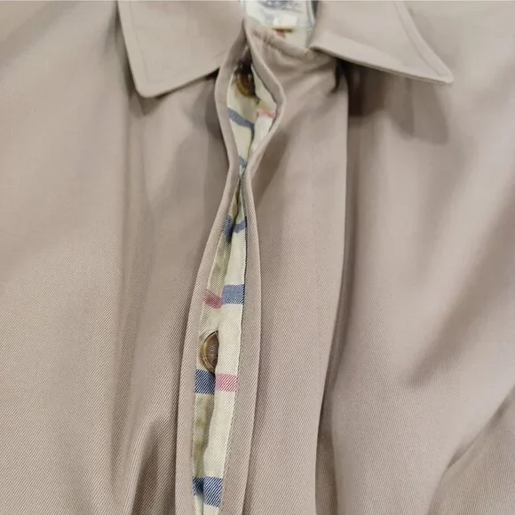 VTG Brooks Brothers Mens Med Classic Car Coat Chore Jacket Khaki/Plaid Hong Kong - Picture 12 of 13